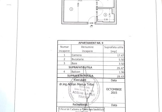 Releveu 536x370 - Garsonieră, modernă, 2 minute de Unirii, bloc nou, Mitropolit Dosoftei