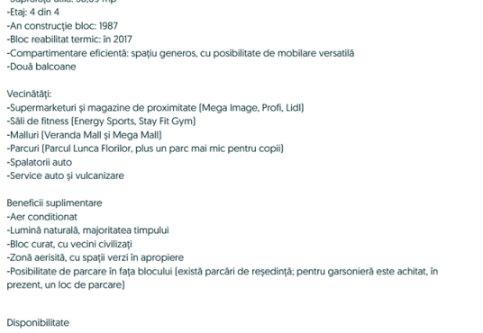 Screenshot 2025 10 07 222029 536x370 - Garsoniera spatioasa de vanzare, zona Baicului / Doamna Ghica